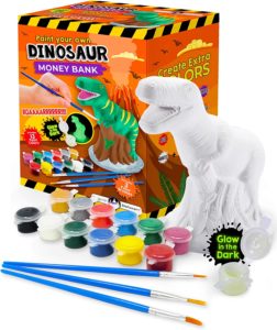 tirelire dinosaure à personnaliser avec de la peinture